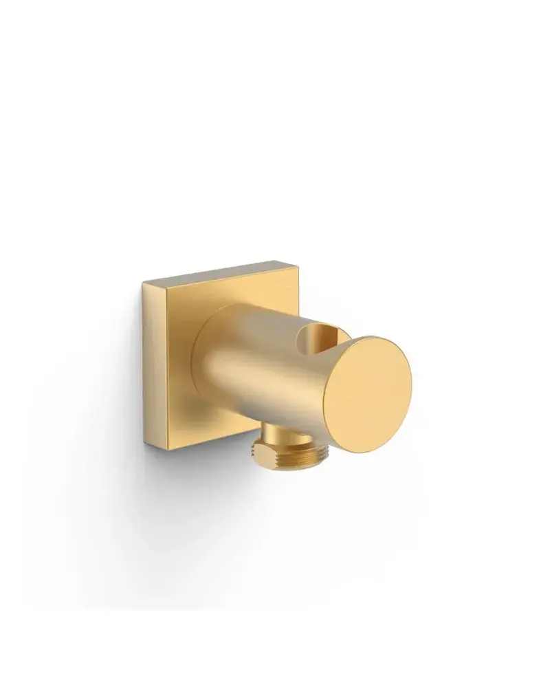Soporte fijo para ducha de mano y flexo en ABS con acabado oro mate Complementos Tres