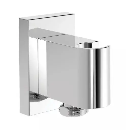 Soporte fijo para ducha y flexo con base rectangular en latón cromado Shower Technology TRES