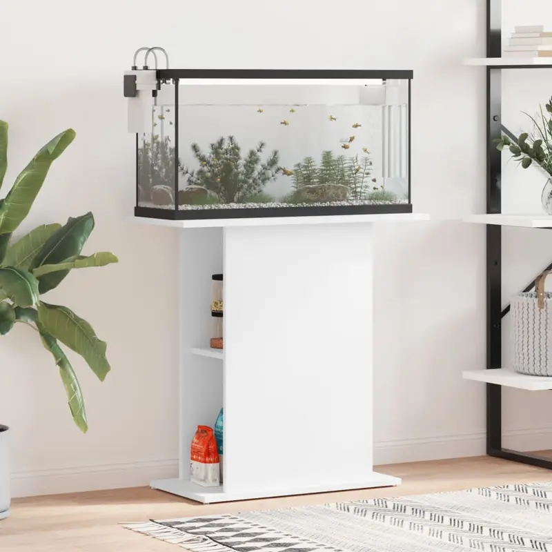 Soporte para acuario blanco 75x36x72,5 cm madera de ingeniería
