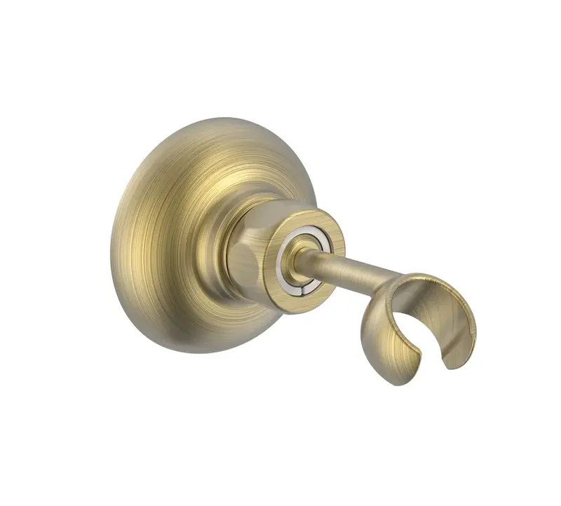 Soporte para ducha con sistema orientable de latón con acabado latón viejo mate TRES