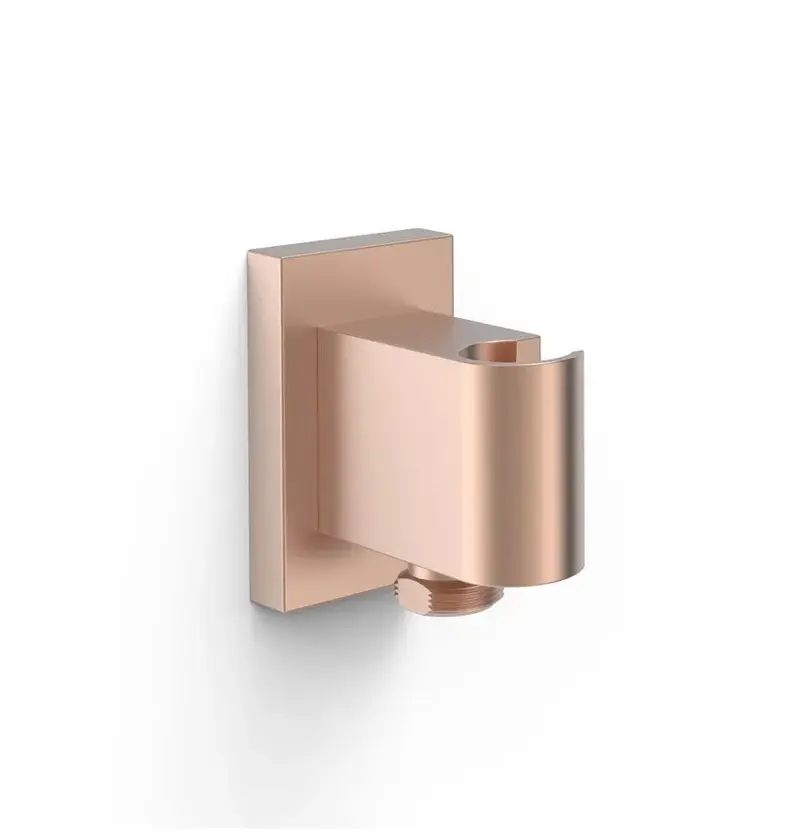 Soporte para ducha de mano fijo con toma de agua de latón oro rosa mate SHOWER TECHNOLOGY TRES