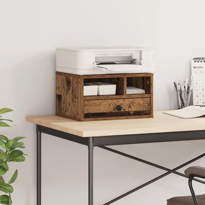 Soporte para Impresora con cajón Madera Vieja 40 x 32 x 24 cm