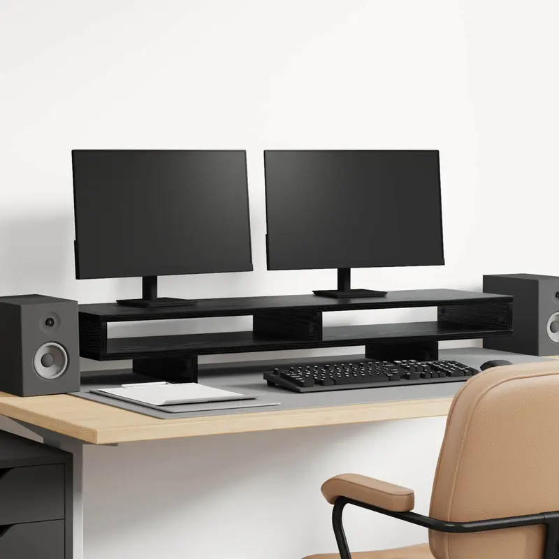 Soporte para Monitor con estante Negro 100 x 27 x 15 cm