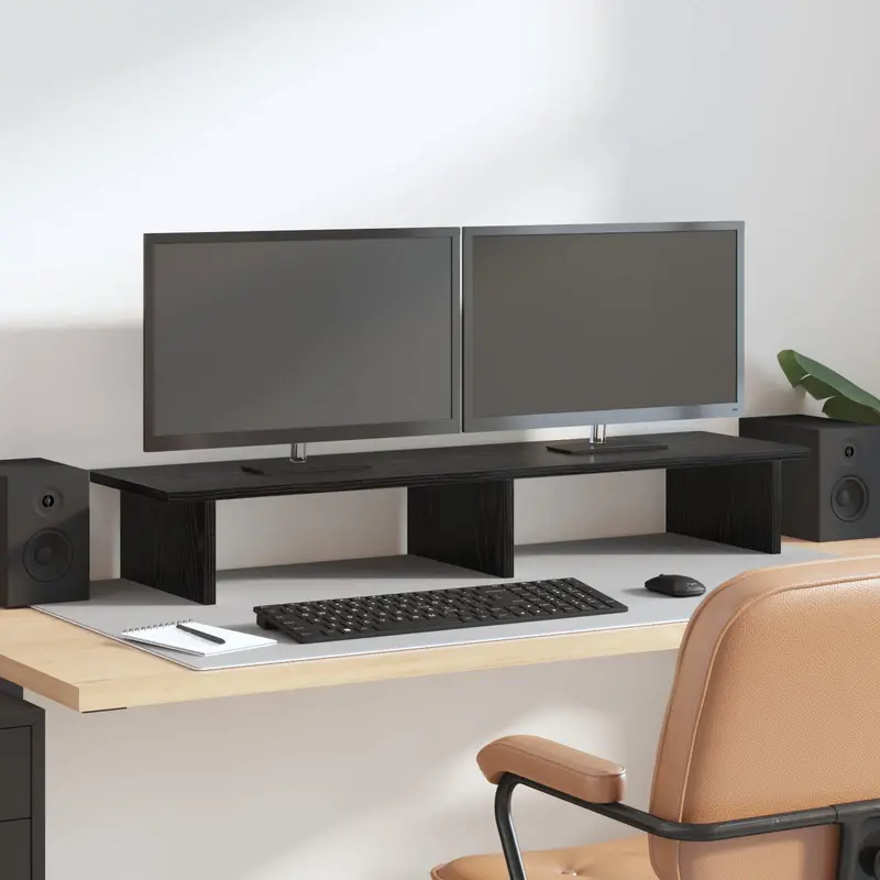 Soporte para Monitor Roble Negro 100 x 27 x 15 cm