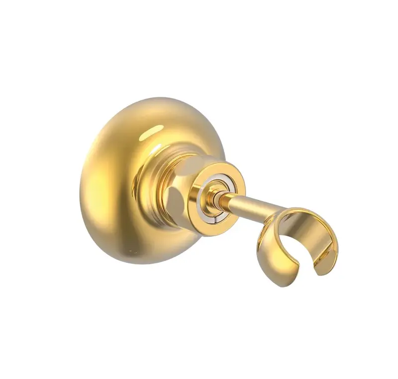 Soporte para teléfono de ducha empotrado orientable con acabado en color oro TRES