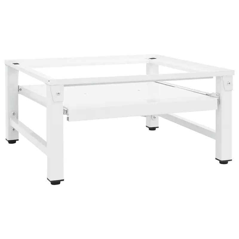 Soporte pedestal para lavadora con estante extraíble blanco