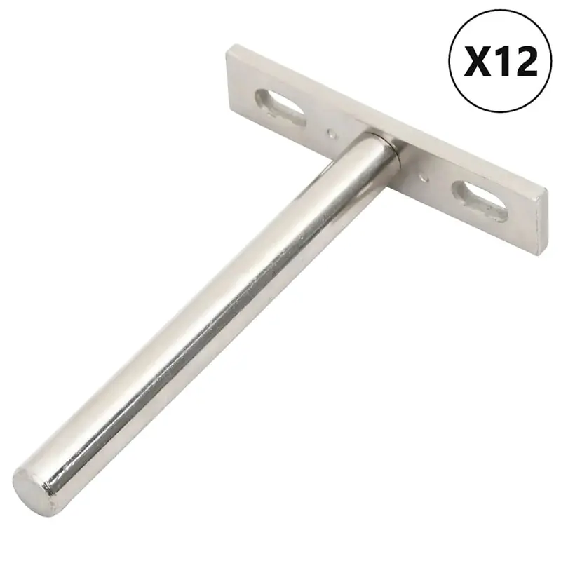 Soportes flotantes para estantes 12uds invisibles acero carbono