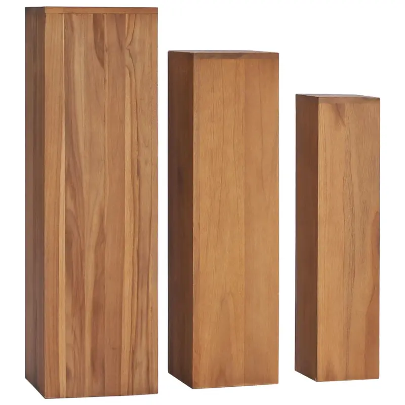 Soportes para plantas 3 piezas madera maciza de teca