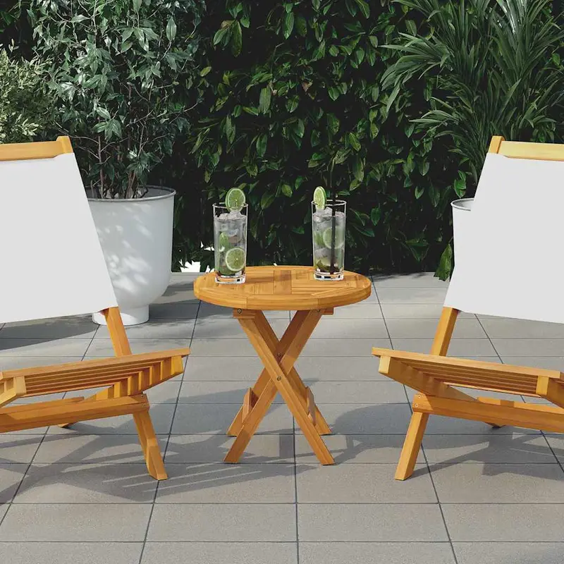 Superficie de mesa redonda madera maciza de teca 2,5 cm 40 cm