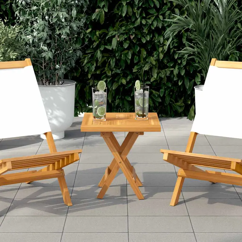 Tablero de mesa cuadrado madera maciza de teca 40x40x2,5 cm