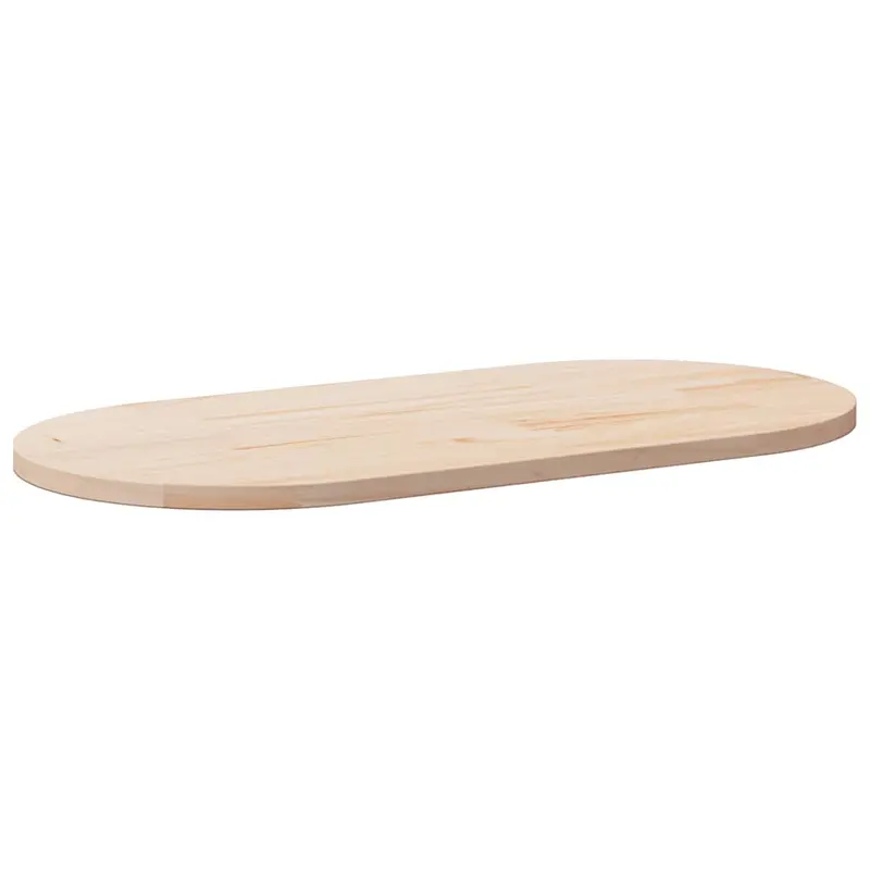 Tablero de mesa ovalado de madera maciza de pino 100x50x2,5 cm