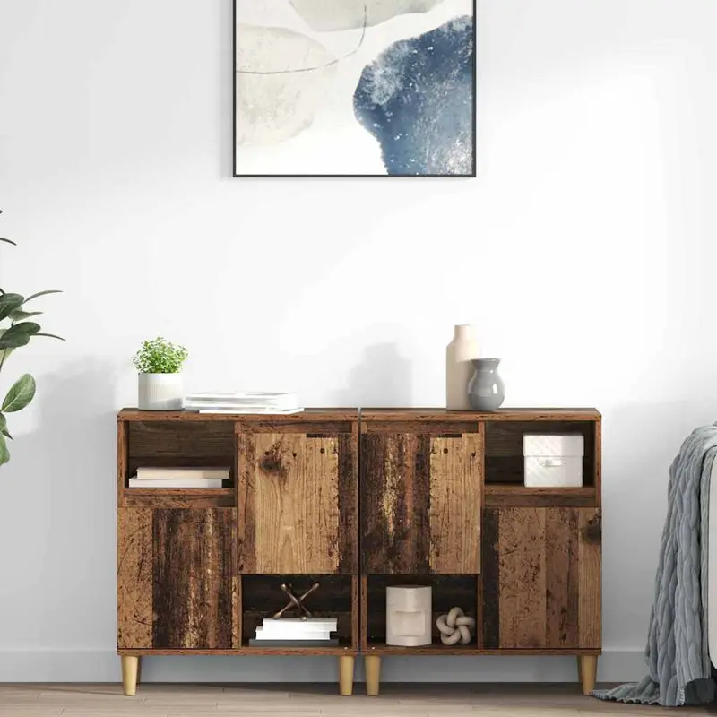 Tableros Lateral 2 pcs Madera Vieja 60 x 35 x 70 cm