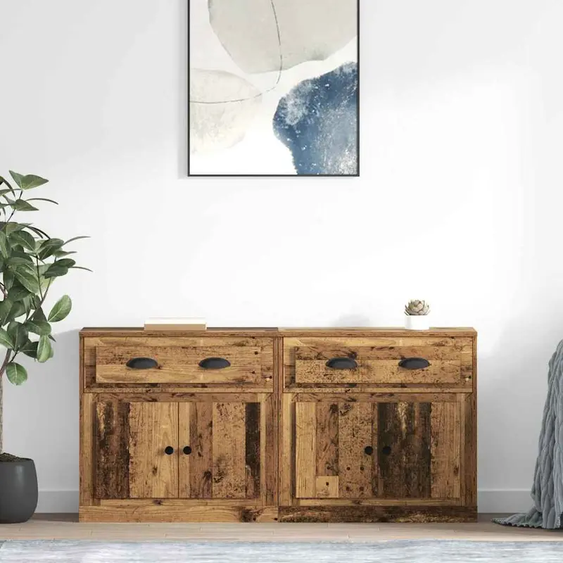 Tableros Lateral 2 pcs Madera Vieja 70 x 35,5 x 67,5 cm