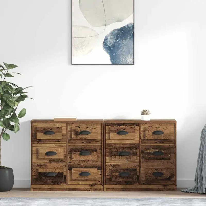 Tableros Lateral 2 pcs Madera Vieja 70 x 35,5 x 67,5 cm