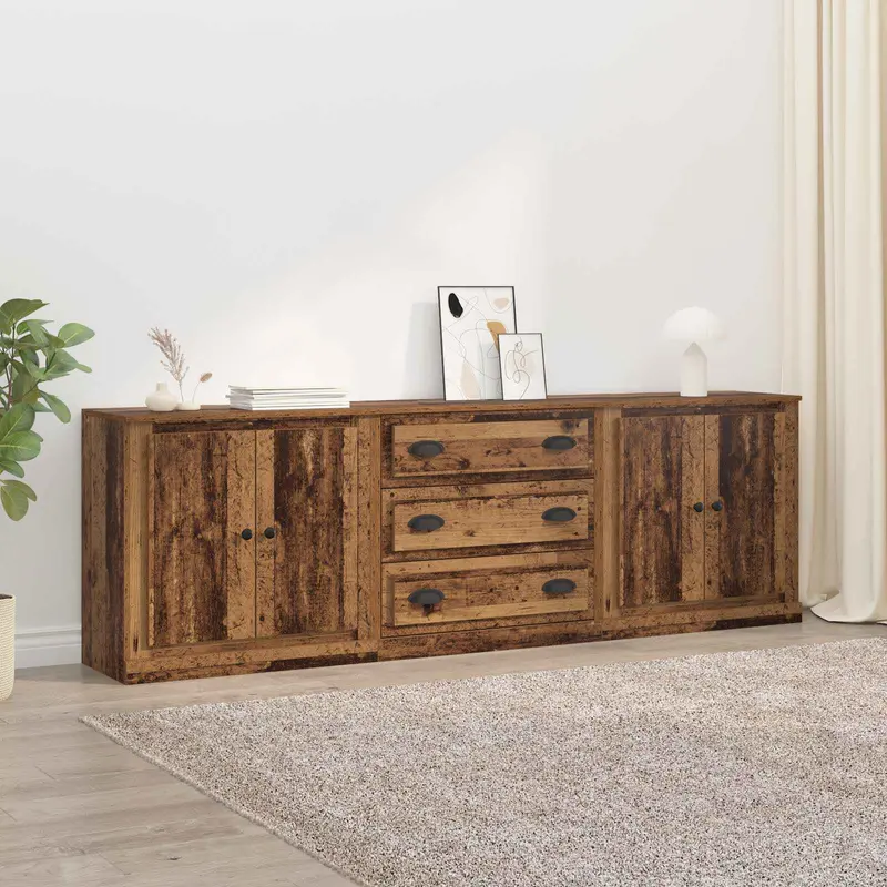 Tableros Lateral 3 pcs Madera envejecida 210 x 35,5 x 67,5 cm