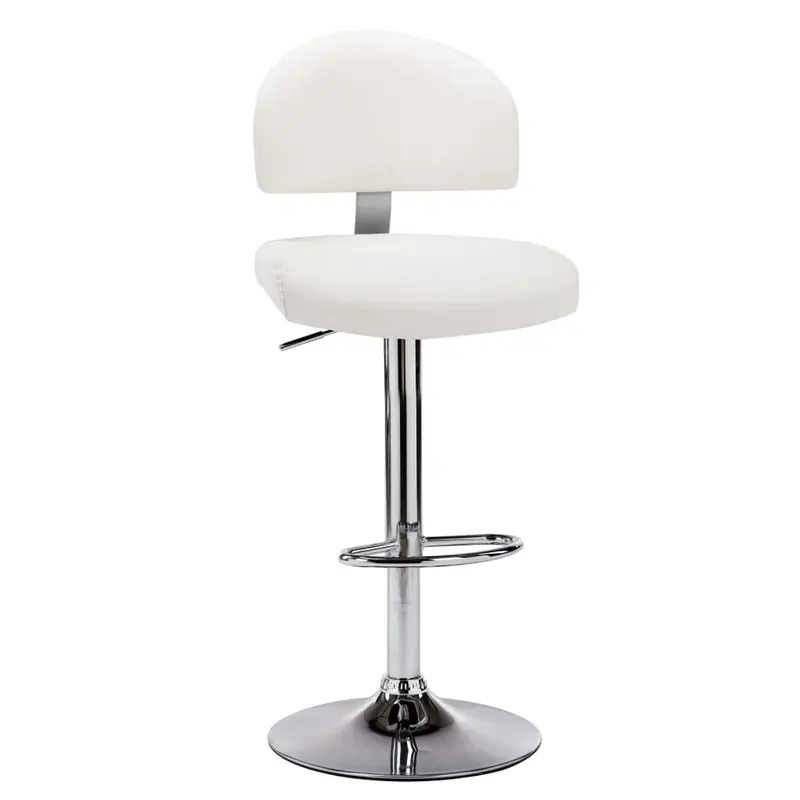 Taburete de cocina cuero sintético blanco