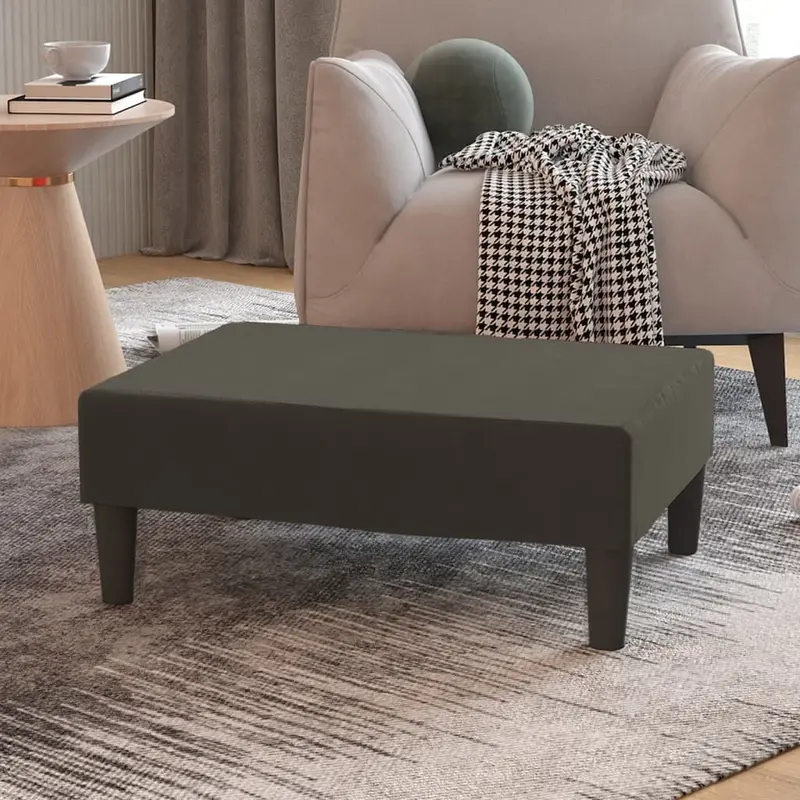 Taburete de terciopelo gris oscuro 78x56x32 cm