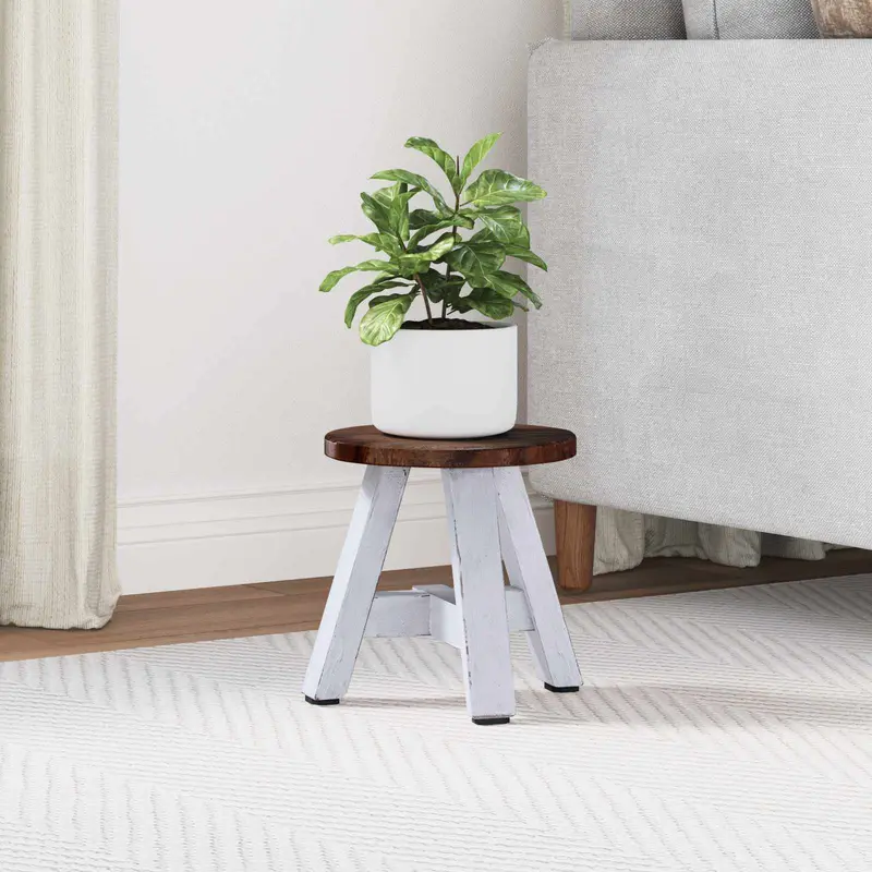 Taburete Natural 22 x 22 x 24 cm Madera de Caoba