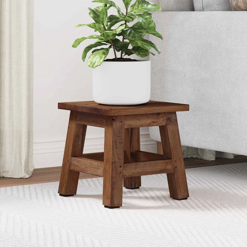 Taburete Natural 26 x 26 x 26 cm Madera de Caoba