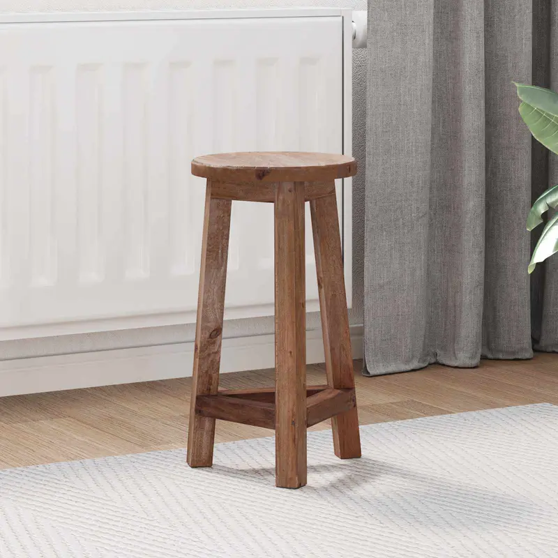 Taburete Natural 28 x 28 x 50 cm Madera de Caoba
