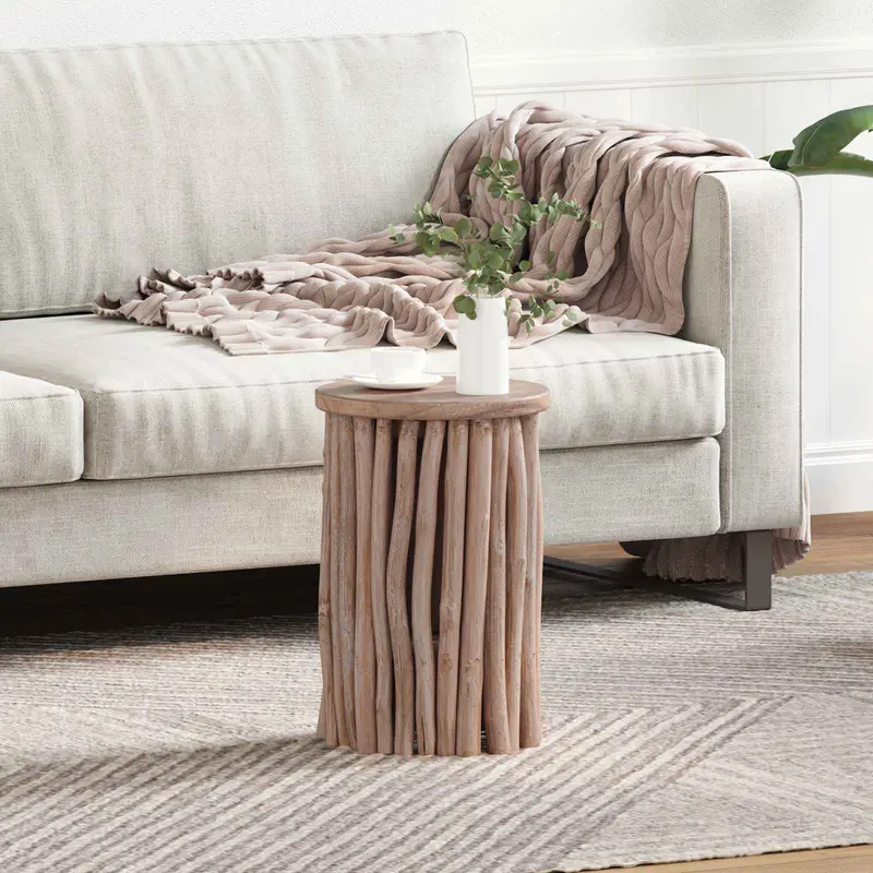 Taburete Natural 30 x 30 x 45 cm Madera de teca maciza
