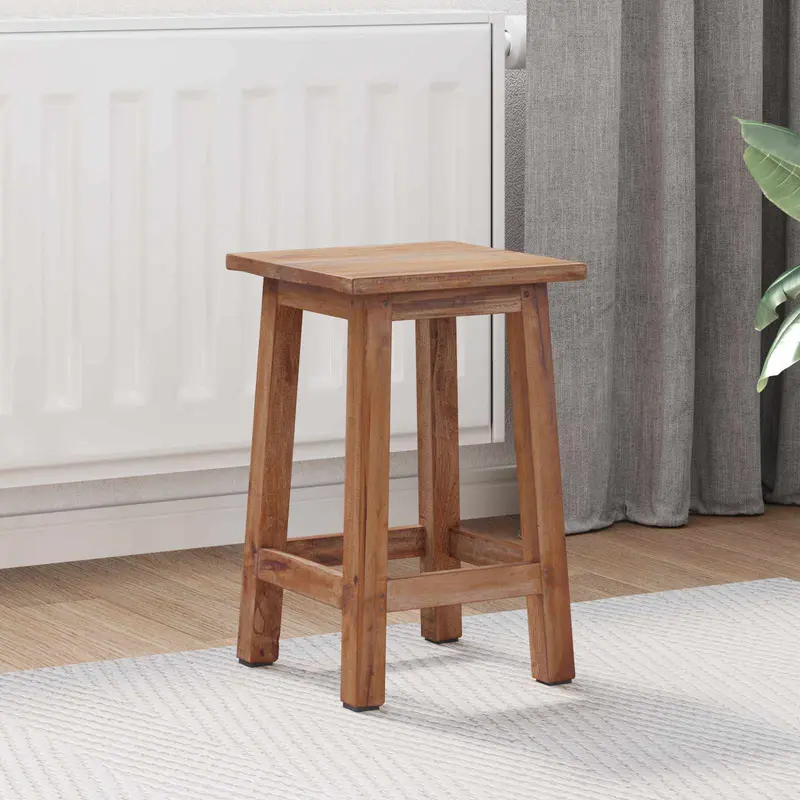 Taburete Natural 30 x 30 x 47 cm Madera de Caoba