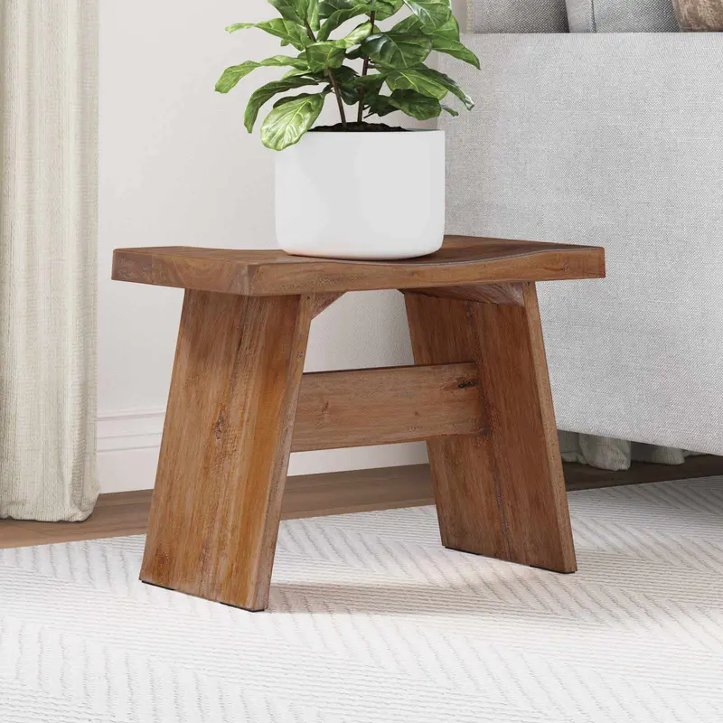 Taburete Natural 40 x 25 x 31 cm Madera de Caoba
