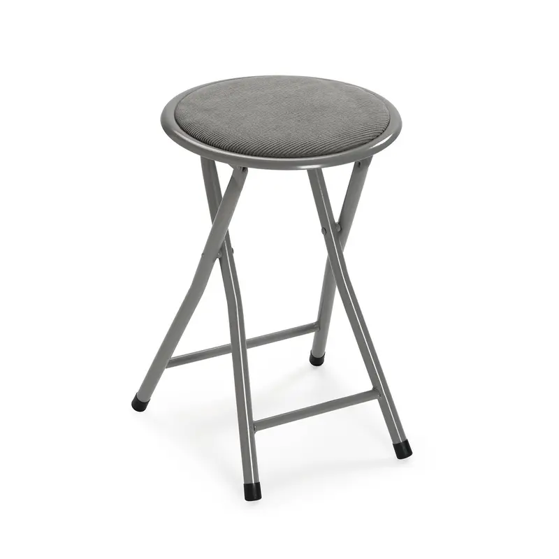 TABURETE PLEGABLE TOD EN CORDUROY GRIS OSCURO