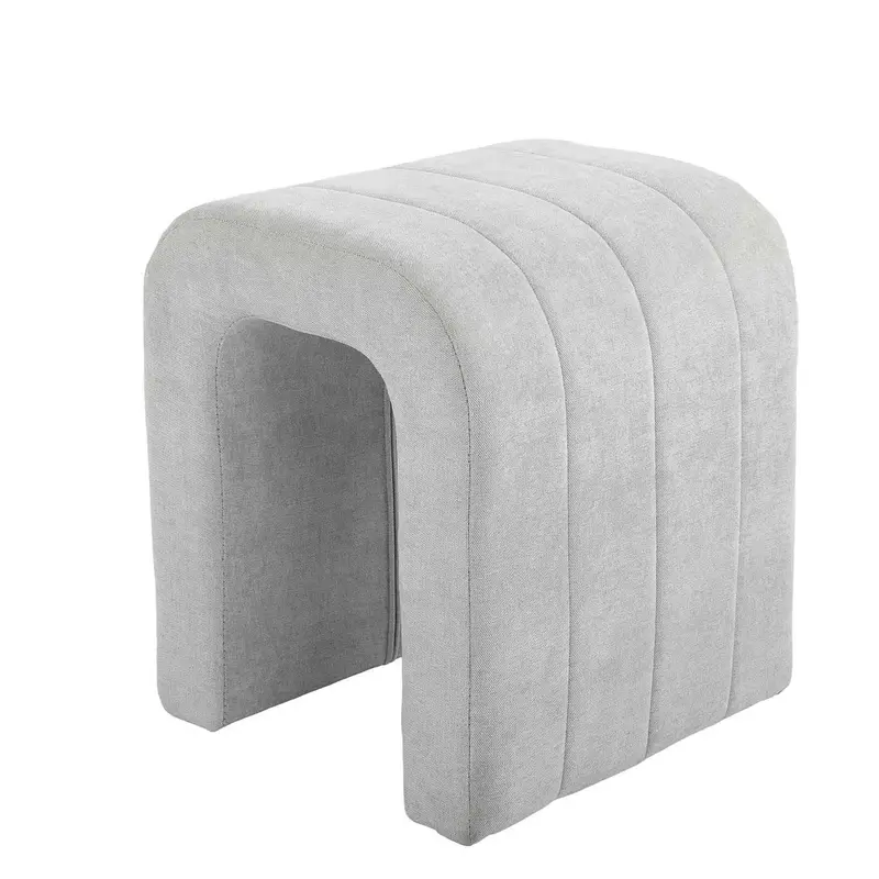 TABURETE TAPIZADO GRIS CLARO