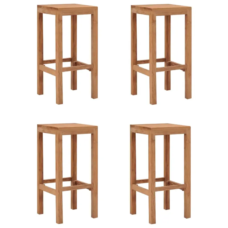 Taburetes de barra de cocina 4 unidades madera maciza de teca