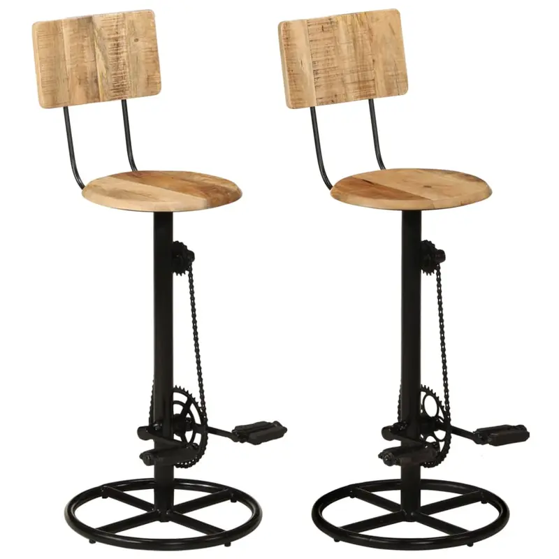 Taburetes de cocina 2 unidades madera maciza de mango