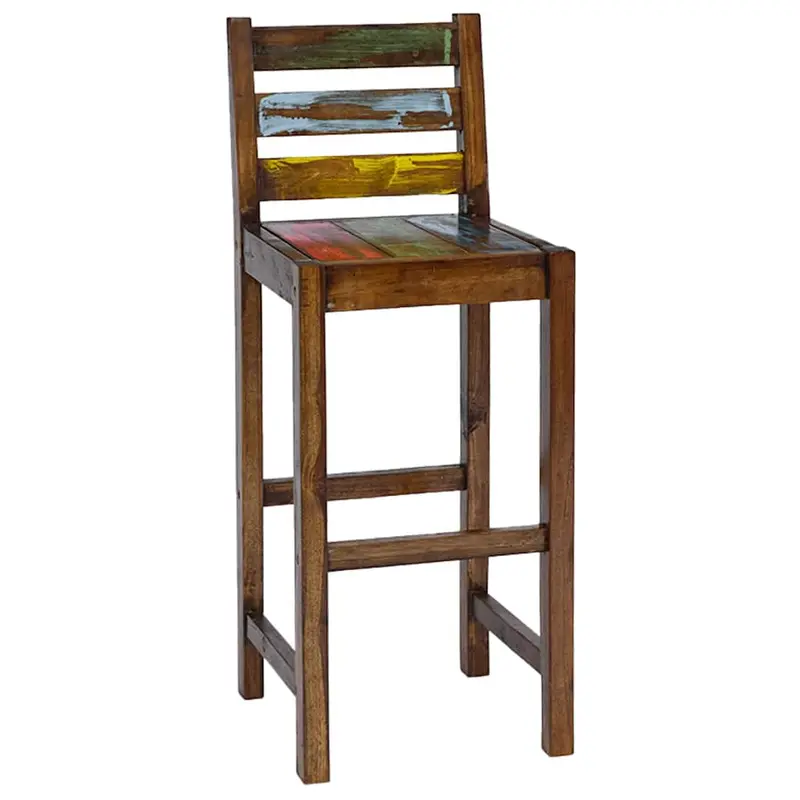 Taburetes de cocina 2 unidades madera maciza reciclada