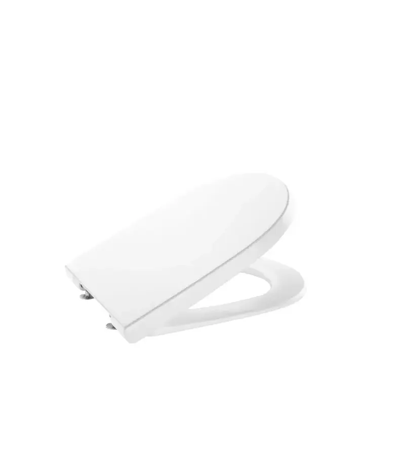 Tapa y asiento antibacteriano con caída amortiguada color blanco Round The Gap Roca A801D22001
