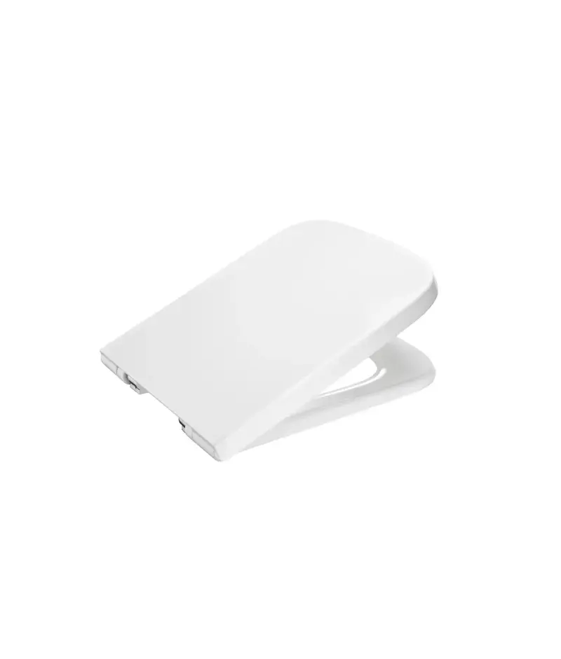 Tapa y asiento con bisagras cromadas con caída normal Dama Roca A801780004