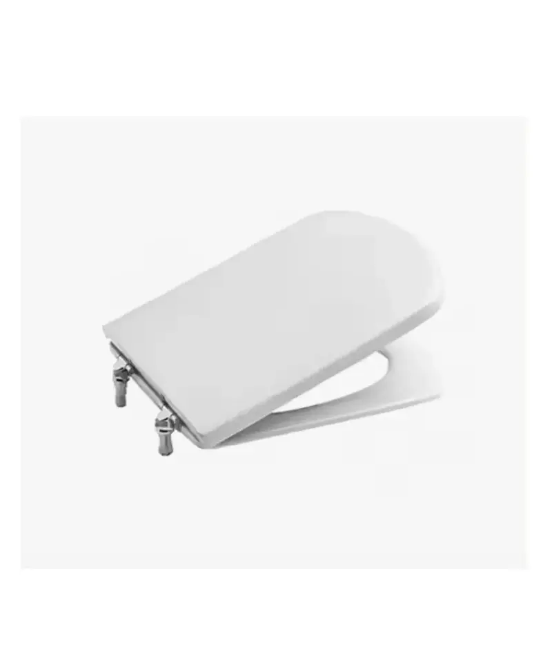 Tapa y asiento con caída normal para inodoro de forma cuadrada y de color blanco Dama Senso Roca