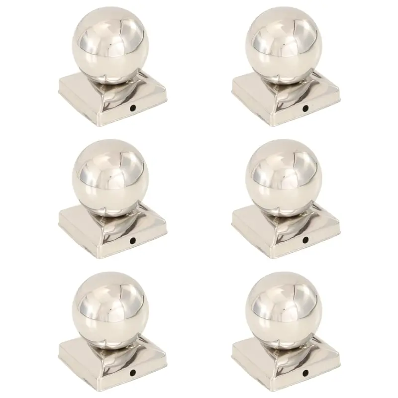 Tapas para postes 6 uds acero inoxidable globo final 91x91 mm