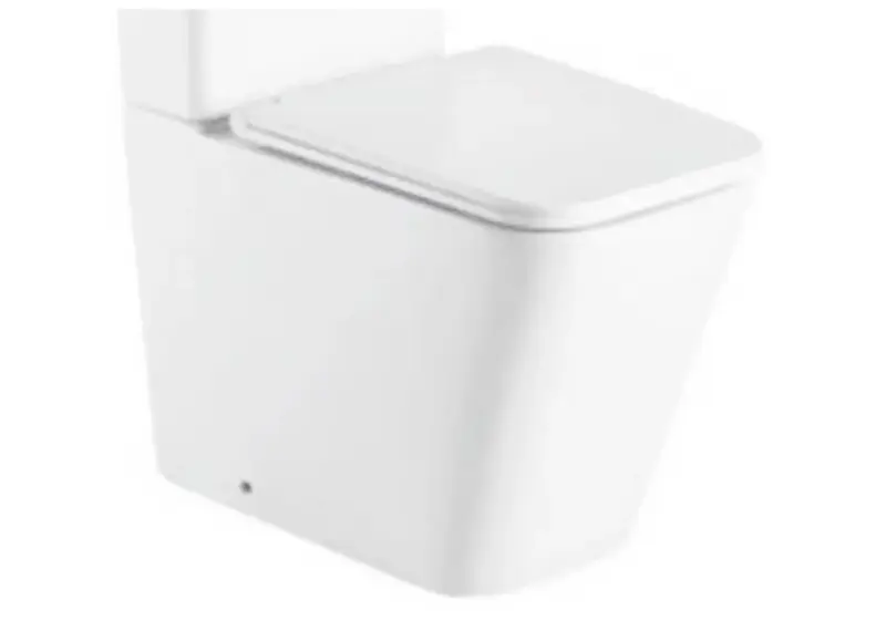 Taza de inodoro adosado a pared compacto de porcelana y acabado blanco brillo antibacteriano PISA de Aquore