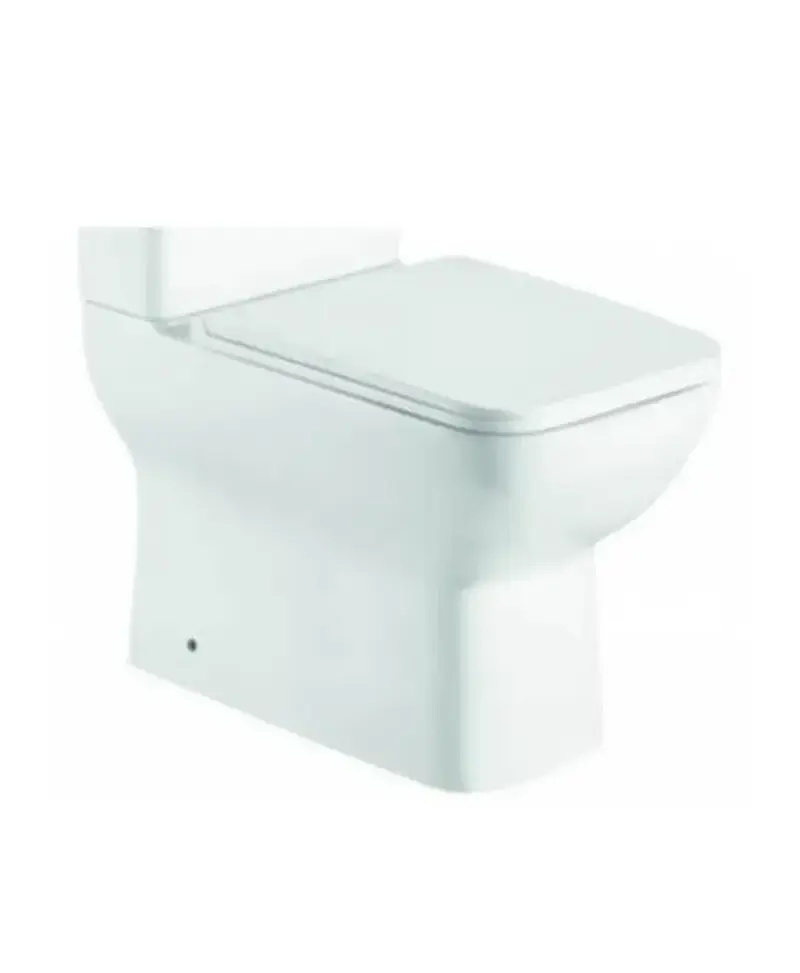 Taza de inodoro adosado a pared de porcelana sanitaria y acabado blanco brillo con salida dual CRETA de Aquore