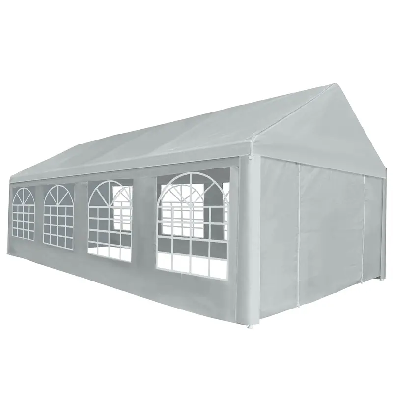 Tela de tienda sin estructura Gris 8 x 4 m PE