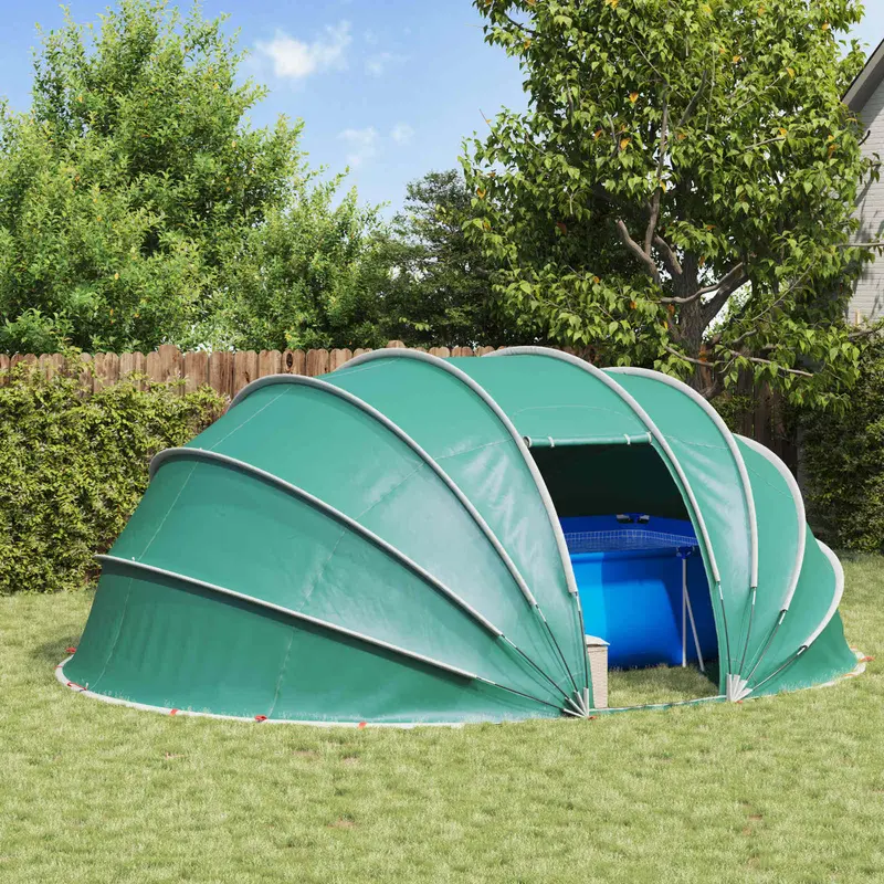 Tienda de piscina tipo cúpula Azul 538 x 440 x 204 cm