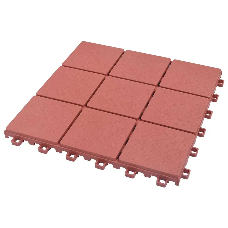 Tile de Decking 10 pcs Rojo 30,5 x 30,5 x 2,2 cm Polipropileno