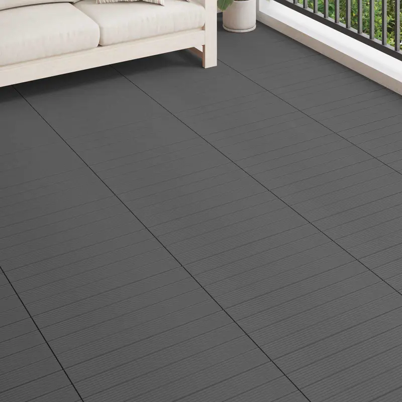 Tile de Decking 6 pcs Gris 60 x 30 cm WPC