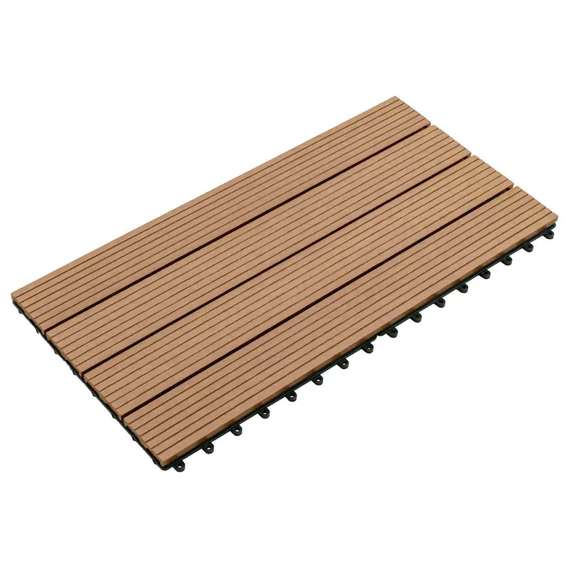 Tile de Decking 6 pcs Marrón 60 x 30 cm WPC