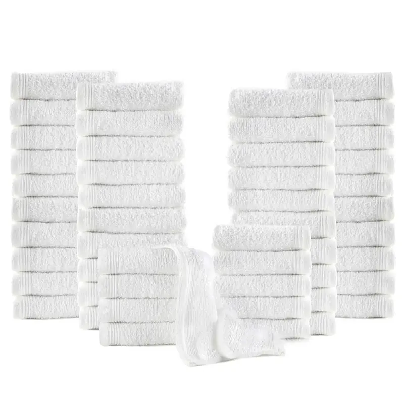 Toallas de cortesía 50 uds algodón blanco 350 g/m² 30x30 cm