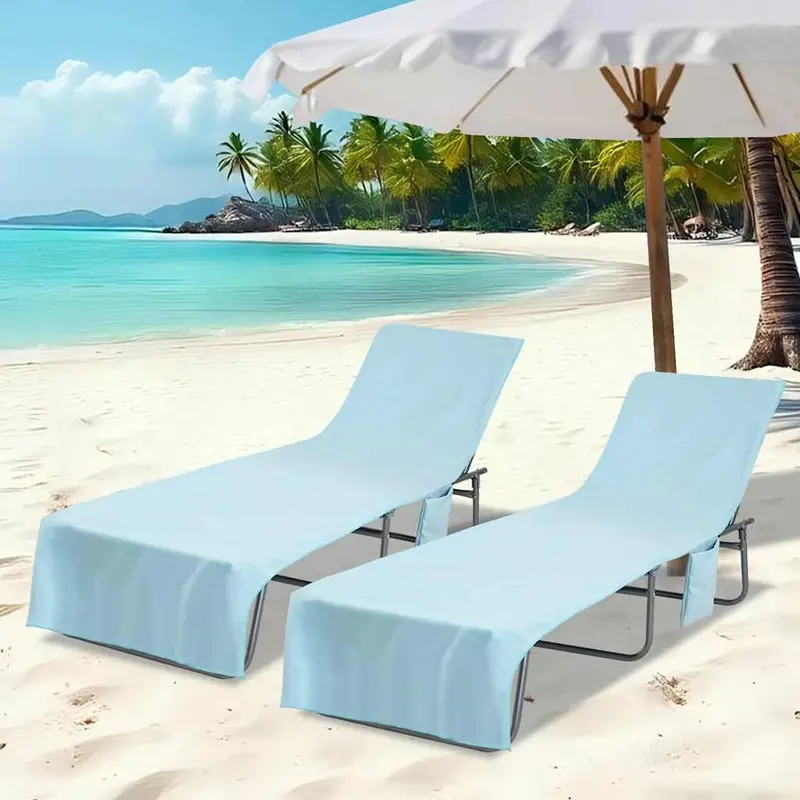 Toallas de Reposera 2 pcs Azul 210 x 75 cm
