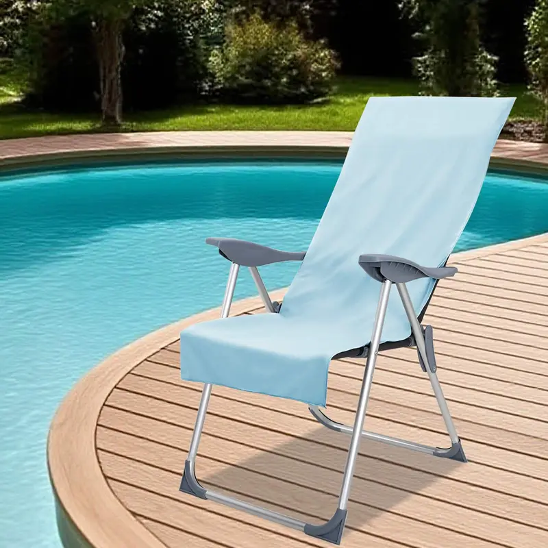 Toallas para Sillas de Exterior 2 pcs Azul 130 x 60 cm