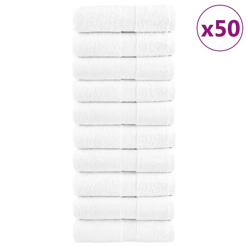 Toallas premium SOLUND 50 uds blanco 15x21 cm 600 gsm