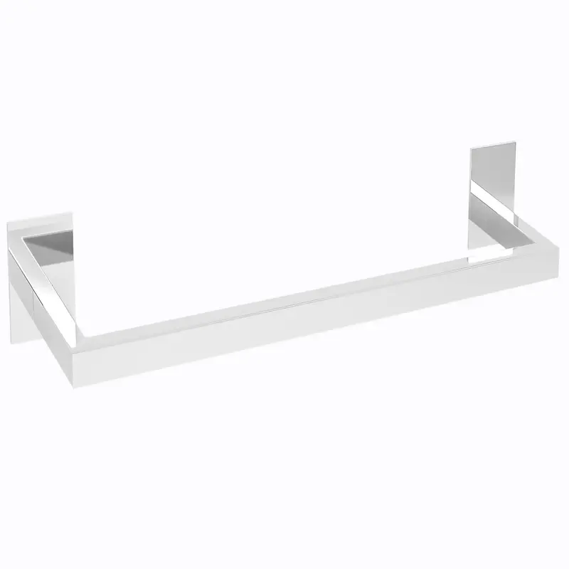 Toallero adhesivo sin taladro cuadrado 37 cm cromado para baño de Valaz