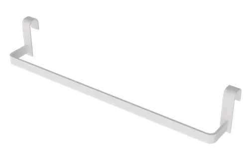 Toallero de acero inoxidable blanco para instalación en lateral de mueble de 37 cm de Aquore