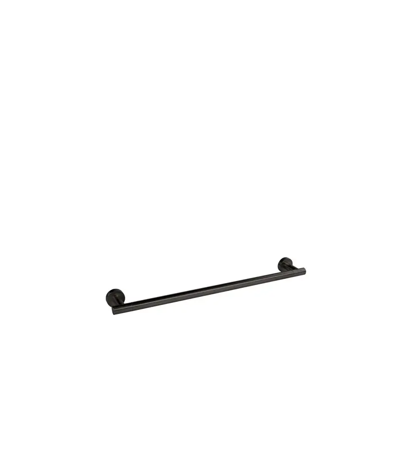 Toallero de baño con soportes circulares en terminación negro mate Accesorios Tres